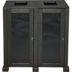 Außen-Abfallbehälter, 100% recycelte Materialien, grau, Volumen 160 l, 2-fach-Sammler Probbax
