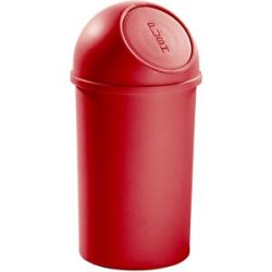 Push-Abfallbehälter, aus Polypropylen, rot, Volumen 25 l, VE 3 Stk helit