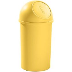 Push-Abfallbehälter, aus Polypropylen, gelb, Volumen 25 l, VE 3 Stk helit