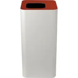 kaiserkraft Wertstoffsammler Pure, Volumen 100 l, weiß / rot