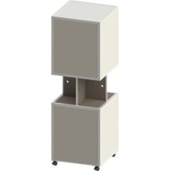 kaiserkraft Infosäule Stahlblech, mobil, HxB 1884 x 620 mm, Textil beige, Dekor Eiche marone