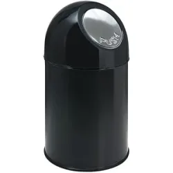 kaiserkraft Push-Mülleimer, Stahl, Volumen 30 l, schwarz