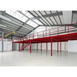 kaiserkraft Lagerbühne, Grundfeld, Flächenbelastbarkeit 500 kg/m², Stützenraster 5000 x 4000 mm