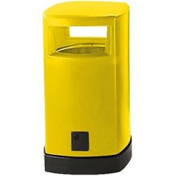 kaiserkraft Abfallsammler aus Kunststoff für außen, Volumen 120 l, BxHxT 580 x 1050 x 580 mm, gelb