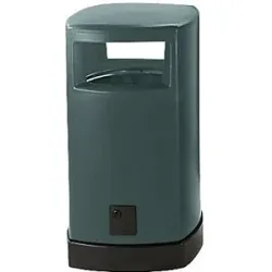 kaiserkraft Abfallsammler aus Kunststoff für außen, Volumen 120 l, BxHxT 580 x 1050 x 580 mm, grün