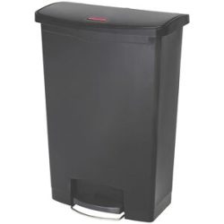Treteimer SLIM JIM®, aus Polyethylen, 90 l, schwarz, fahrbar Rubbermaid