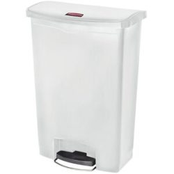Treteimer SLIM JIM®, aus Polyethylen, 90 l, weiß, fahrbar Rubbermaid