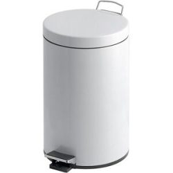 kaiserkraft Tretabfallsammler mit Kunststoff-Inneneimer, Volumen 20 l, HxØ 445 x 292 mm, weiß