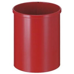 kaiserkraft Papierkorb, Stahl, rund, Volumen 15 l, HxØ 309 x 255 mm, rot, ab 10 Stk