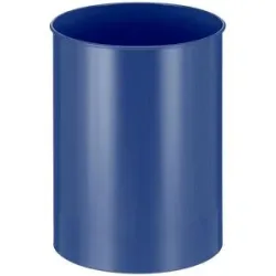 kaiserkraft Papierkorb, Stahl, rund, Volumen 30 l, HxØ 470 x 335 mm, blau
