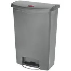 Tretabfalleimer Slim Jim®, Kunststoff, Fassungsvermögen 90 Liter, mit Rollen, grau