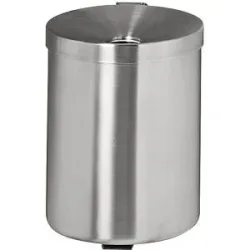 kaiserkraft Wandascher, flammverlöschend, 6 l, Edelstahl, Höhe 250 mm