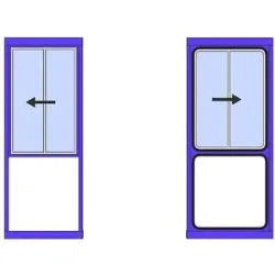kaiserkraft Fenster für Mehrzweckhaus, Schiebefenster, seitlich, HxB 1400 x 1000 mm