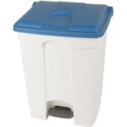 Treteimer, Volumen 70 l, BxHxT 505 x 675 x 415 mm, weiß, Deckel blau Probbax