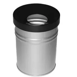 kaiserkraft Abfallbehälter, selbstlöschend, Volumen 24 l, HxØ 370 x 295 mm, grau