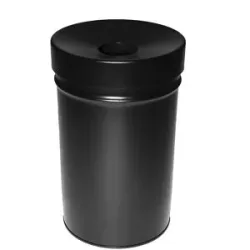 kaiserkraft Abfallbehälter, selbstlöschend, Volumen 60 l, HxØ 630 x 392 mm, schwarz