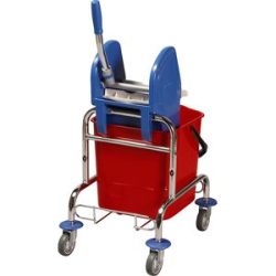 kaiserkraft Nasswischwagen, 1 x 25-l-Fahreimer, Fransenmopp-Set