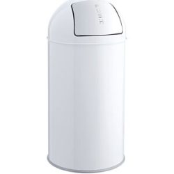 Push-Abfallbehälter, Stahl, selbstschließend, weiß, 50 l, HxØ 745 x 360 mm helit