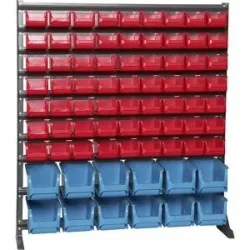kaiserkraft Kleinteileregal, Breite 1020 mm, mit Sichtlagerkästen, HxT 1110 x 235 mm