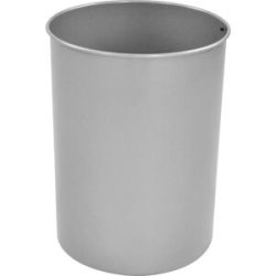kaiserkraft Papierkorb, Stahl, rund, Volumen 30 l, HxØ 470 x 335 mm, Aluminium