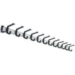 kaiserkraft Garderobenleiste, Aluminium, Hakenbelastbarkeit 90 kg, 12 Haken, Breite 1200 mm, VE 1 Stk