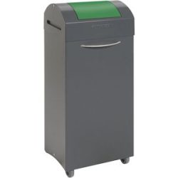 kaiserkraft Wertstoffsammler, flammverlöschend, BxT 380 x 320 mm, Volumen 75 l, Einwurf verkehrsgrün