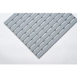 PVC-Profilmatte, pro lfd. m, Lauffläche aus Hart-PVC, rutschsicher, Breite 600 mm, grau EHA
