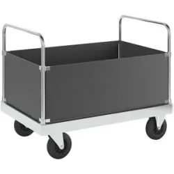 Verzinkter Plattformwagen JUMBO, mit 4 Seitenwänden, Länge 1200 mm Kongamek