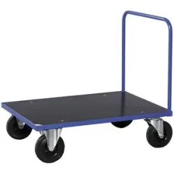 Plattformwagen KM33, 1 Schiebebügel, LxB 1000 x 700 mm, 2 Lenkrollen mit Stopp, 2 Bockrollen, ab 2 Stk Kongamek