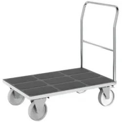 Plattformwagen, Rohrschiebebügel, Polyamidreifen, LxB 1050 x 700 mm, verzinkt eurokraft pro