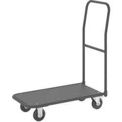 Plattformwagen, Ladefläche mit MDF-Platte, mit anschraubbarem Schiebebügel, anthrazitgrau eurokraft pro