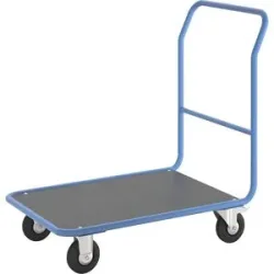 Plattformwagen, mit festem Schiebebügel, Ladefläche MDF-Platte eurokraft pro