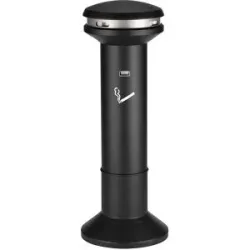 Standascher aus galvanisiertem Stahl, Volumen 25,4 l, Ø 400 mm, schwarz Rubbermaid