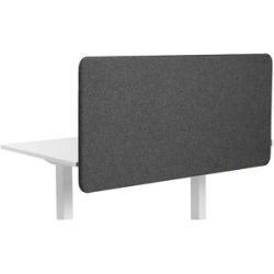 kaiserkraft Akustik-Tischtrennwand Softline Salsa, nach unten hängend, Höhe 650 mm, Textil, Breite 2000 mm, dunkelgrau