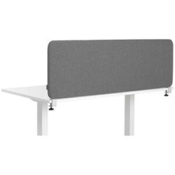 kaiserkraft Akustik-Tischtrennwand Softline Salsa, top montiert, Höhe 450 mm, Textil, Breite 1600 mm, grau