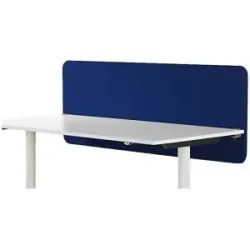 kaiserkraft Akustik-Tischtrennwand Softline Event, nach unten hängend, Höhe 650 mm, Textil, Breite 1400 mm, blau