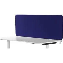 kaiserkraft Akustik-Tischtrennwand Softline Event, top montiert, HxT 450 x 30 mm, Textil, Breite 1200 mm, blau