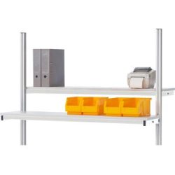 Etagenbord, lichtgrau RAL 7035, BxTxH 2000 x 300 x 75 mm RAU