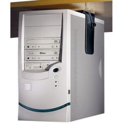 CPU-Halter zur Untermontage an Tischplatte, Belastung max. 40 kg, schwarz Twinco