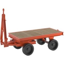 kaiserkraft Schlepperanhänger, 2-Rad-Drehschemel-Lenkung, Tragfähigkeit 8 t, Ladefläche 2,0 x 1,0 m, Vollgummireifen