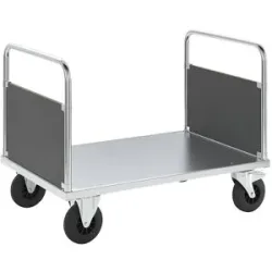 Plattformwagen Tragfähigkeit 500 kg, mit 2 Stirnwänden, LxBxH 1200 x 800 x 900 mm, mit Feststeller Kongamek