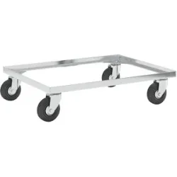 Fahrgestell aus Stahl, mit Vollgummireifen, Tragfähigkeit 250 kg, Ladefläche 810 x 610 mm, verzinkt eurokraft pro