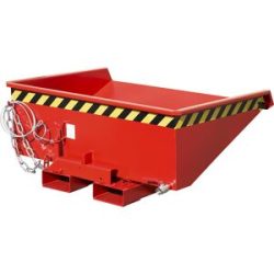 Mini-Kippbehälter für Späne, Volumen 0,275 m³, rot RAL 3000 eurokraft pro