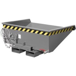 Mini-Kippbehälter für Späne, Volumen 0,275 m³, grau RAL 7005 eurokraft pro