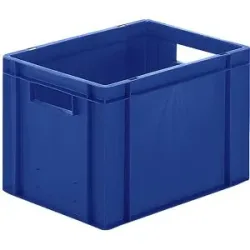 kaiserkraft Euro-Format-Stapelbehälter, Wände und Boden geschlossen, LxBxH 400 x 300 x 270 mm, blau, VE 5 Stk