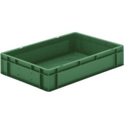 kaiserkraft Euro-Format-Stapelbehälter, Wände und Boden geschlossen, LxBxH 600 x 400 x 120 mm, grün, VE 5 Stk