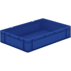 kaiserkraft Euro-Format-Stapelbehälter, Wände und Boden geschlossen, LxBxH 600 x 400 x 120 mm, blau, VE 5 Stk