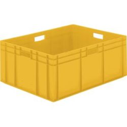 kaiserkraft Euro-Format-Stapelbehälter, Wände und Boden geschlossen, LxBxH 800 x 600 x 320 mm, gelb, VE 2 Stk