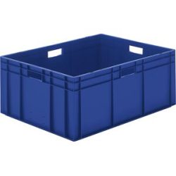 kaiserkraft Euro-Format-Stapelbehälter, Wände und Boden geschlossen, LxBxH 800 x 600 x 320 mm, blau, VE 2 Stk