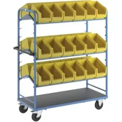 Kommissionierwagen, LxBxH 1500 x 650 x 1750 mm, Tragfähigkeit 300 kg eurokraft pro